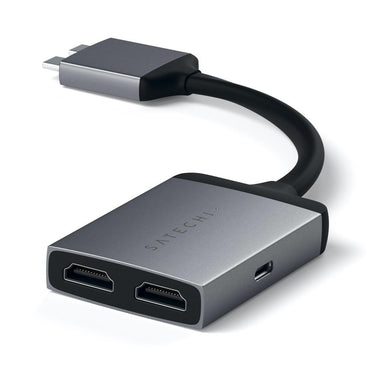 satechi usb-c dual hdmi adaptor space grey